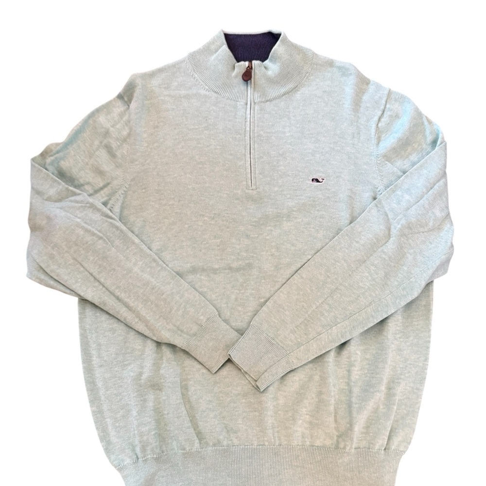 Vineyard Vines Men's Light Gray Zip-Up Sweater